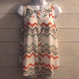 Chevron Pattern Sleeveless Top